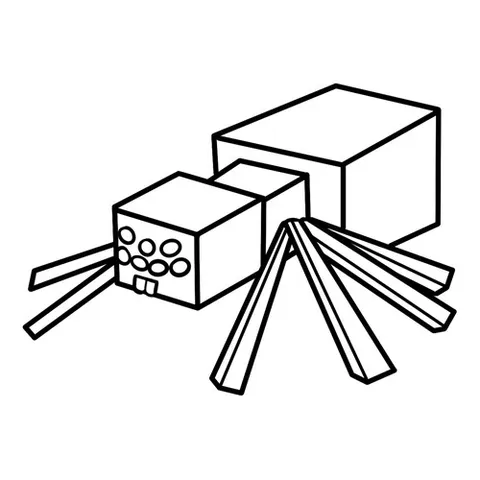 Раскраска «Паук Minecraft»