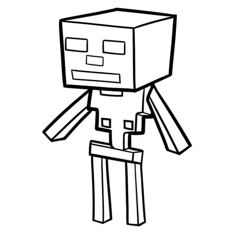 Раскраска «Скелет Minecraft»