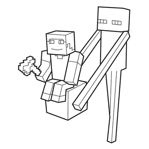 Раскраска «Странник Края со Стивом»