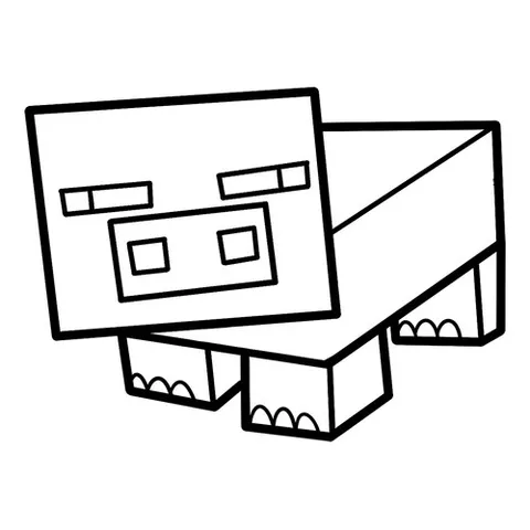 Раскраска «Свинья Minecraft»