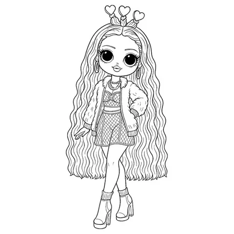 Раскраска «ЛОЛ ОМГ Золотое Сердце»