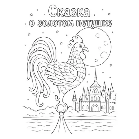 Раскраска «Сказка о золотом петушке»