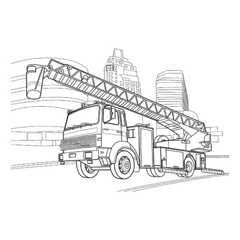 Раскраска «Пожарная машина Iveco»