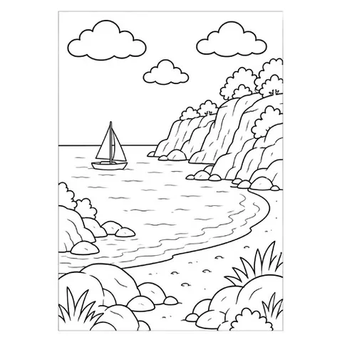Раскраска «Морская бухта»