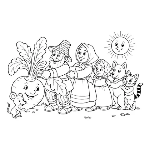 Раскраска «Тянут репку»