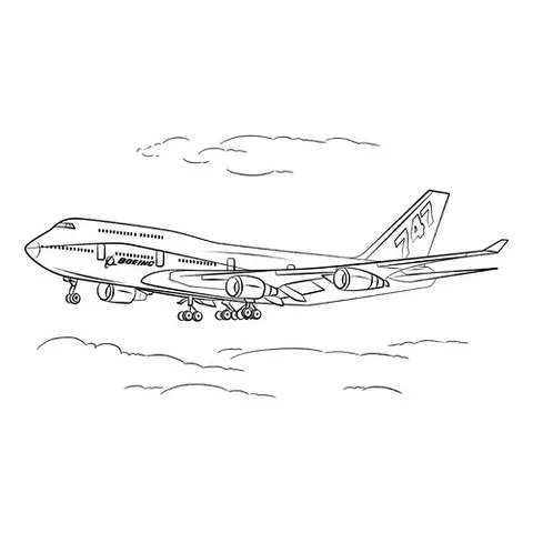Раскраска «Боинг 747-400»