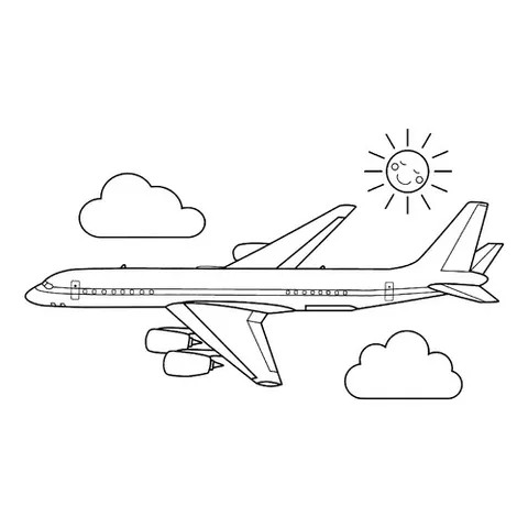 Раскраска «Научный самолёт DC-8»