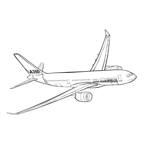 Раскраска «Самолет Airbus A350»