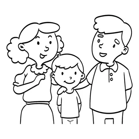 Раскраска «Семья для дошкольников»