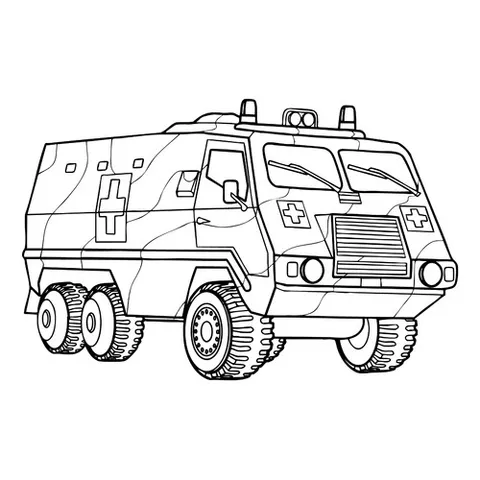 Раскраска «Военная скорая помощь»