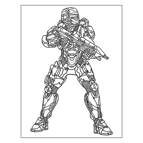 Раскраска «Солдат спартанец из игры Halo»