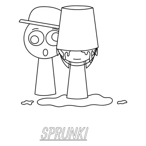 Раскраска «Спрунки в головных уборах»