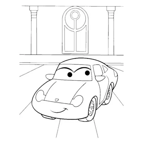 Раскраска «Салли (Sally Carrera) на стоянке»