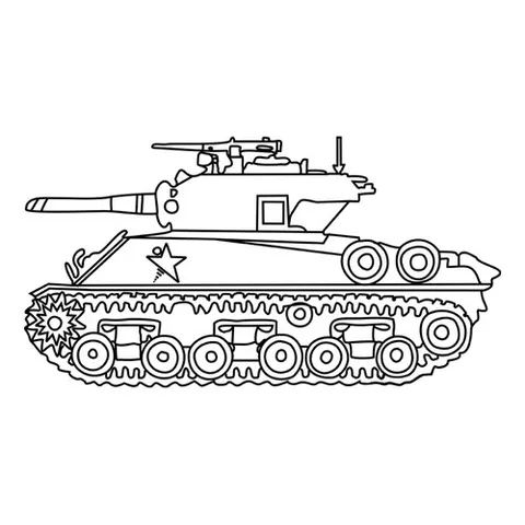 Раскраска «Средний танк M4 «Шерман» (США)»