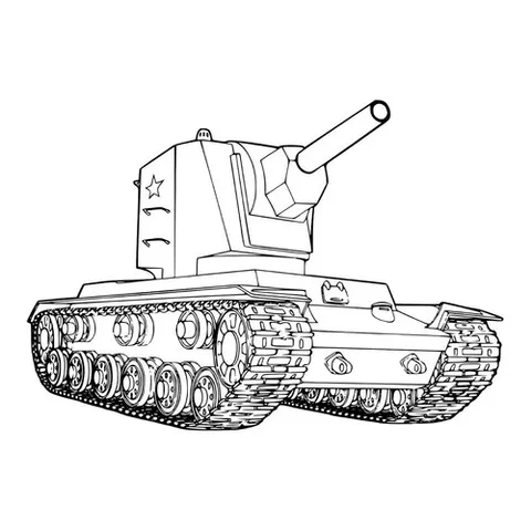 Раскраска «Танк КВ-2»
