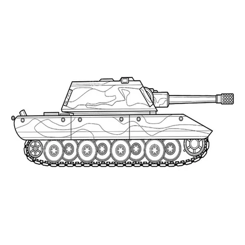 Раскраска «Военный танк»