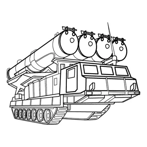 Раскраска «Зенитно-ракетная система С-300»