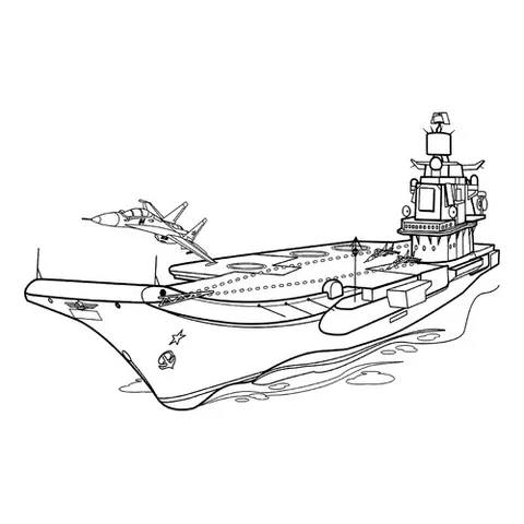 Раскраска «Авианосец Адмирал Кузнецов»