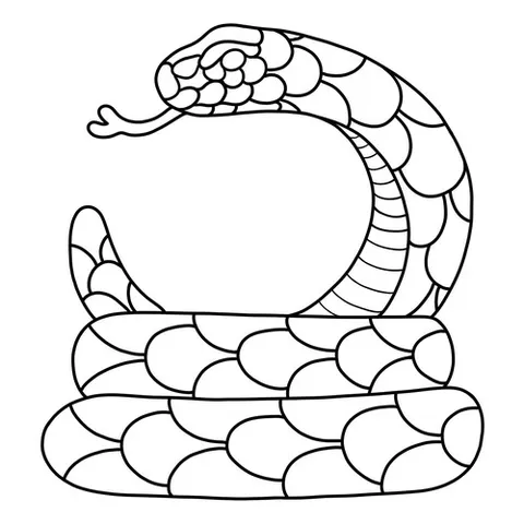 Раскраска «Змея для малышей»